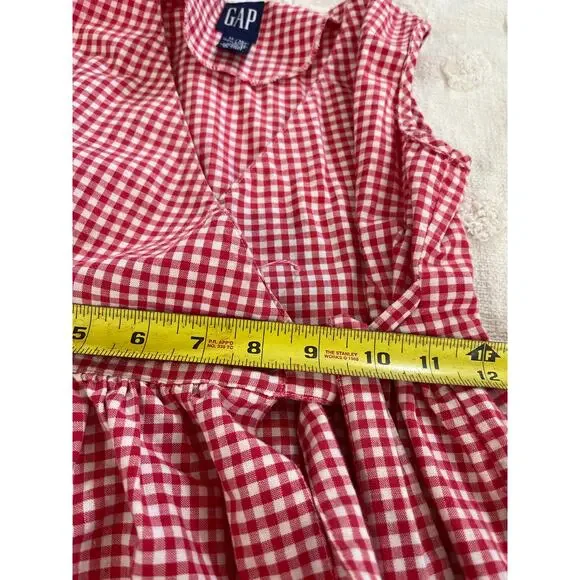 Vintage Gap Girls M Wrap Dress Res Gingham Check Plaid Lattice Eyelet Detail